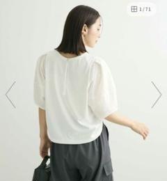グリーンパークス ELENCAREDUE バックZIPハイブリッドT カットソー