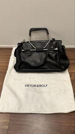 未使用品　VIKTOR & ROLF ブラックレザー バッグ大　シルバーハンドルのサムネイル
