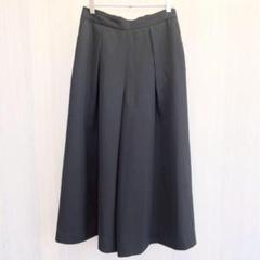 インディヴィ ガウチョパンツ ワイドパンツ ブラック M 春夏秋