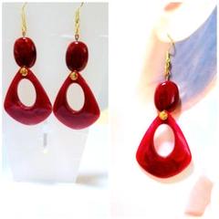 018 ☆レッドオープンシェイプピアス☆