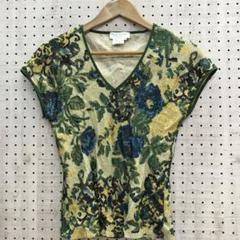 フランス製 古着 PAUL&JOE フレンチスリーブ 花柄 ジャガードトップス