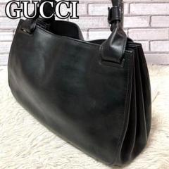 【極美品】 GUCCI グッチ ショルダーバッグ レザー ロゴプレート 黒のサムネイル