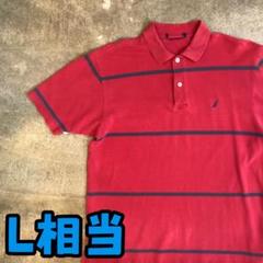 4T2929 NAUTICA ポロシャツ　ボーダー　オーバーサイズ　古着
