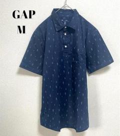 【ギャップ】GAP コットン100%半袖シャツ　総柄　ネイビー　紺　綿