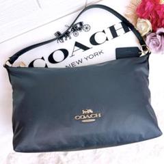未使用級☆COACHコーチ ワンショルダー トートバッグ ナイロン軽量 グレー