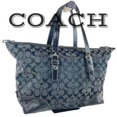 【美品】 COACH コーチ トートバッグ ブラック 大容量 A4収納可