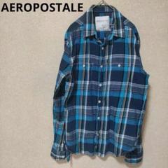 AEROPOSTALE エアロポステール チェック柄 青 シャツ 綿100%