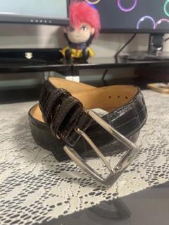 美品⭐️ リアルクロコダイルレザーベルト