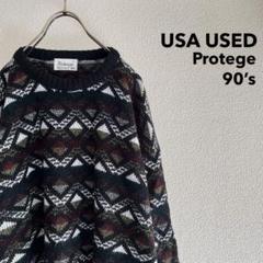 【SALE】USA製 90s “Protege” Geometric Knit