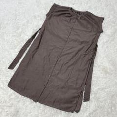 【c3973】HK WORKSLONDON ワンピース　ブラウン ノースリーブ
