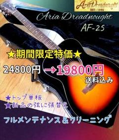 再び値下げ❗️ Aria Dreadnought AD28BK トップ単板 トップ単板 アリア ドレッドノート Aria Dreadnought AD-28