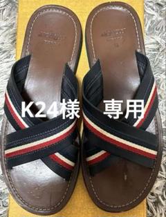 MONCLER モンクレール レザーサンダル size41/ネイビー×ブラウン MONCLER モンクレール レザーサンダル size41/ネイビー×ブラウン