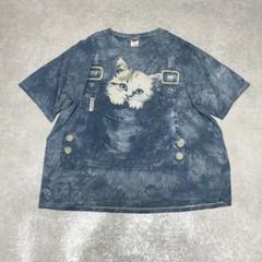 JERZEES（ジャージーズ） デニム 猫 Tシャツ タイダイ 半袖 USA