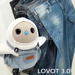 ラボット LOVOT ラボットの服ハンドメイド　ヒッコリーサロペットパンツブルー ラボット LOVOT ラボットの服ハンドメイド ヒッコリーサロペット