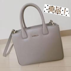 FURLA フルラ ハンドバッグ ショルダー 2way グレー サビア 美品
