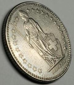 2331.　美品　銀貨　1957年　スイス 旧貨幣 ヘルヴェティア　コイン 2025年最新】ヘルヴェティア銀貨の人気アイテム - メルカリ