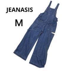 ジーナシス デニムオーバーオール M ダメージ加工　サロペット