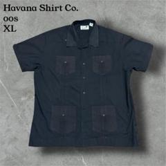 00s キューバシャツ ヴィンテージシャツ 半袖シャツ 黒シャツ XL 古着
