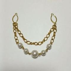 ブラウス　ゴールドチェーン ホワイトパール ネックレス　美品