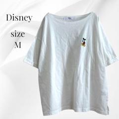 ディズニー ミッキーマウス 刺繍 半袖 Tシャツ ホワイト M