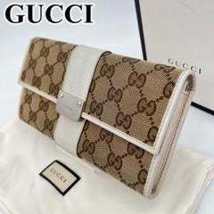 GUCCI 長財布 フラップウォレット GGキャンバス ロゴ金具 233028 GUCCI 長財布 フラップウォレット GGキャンバス ロゴ金具 233028