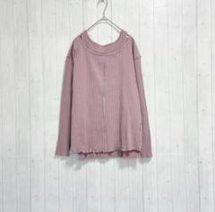 【フリーズマート】 リブカットソー 2way ノースリーブ 長袖 くすみカラー