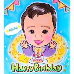 にがおえ　似顔絵　オーダー　誕生日　家族　記念日　結婚祝い　寄せ書き　ペット