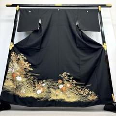 黒留袖 金駒刺繍 牡丹 芍薬 松竹梅 露芝 屋敷 邸 NK-1083 - メルカリ