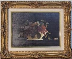 真作】絵画 尾崎進 油彩4号 静物 バロック風の重厚な一作 X117