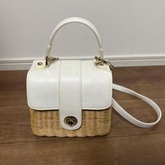 ☆美品 ダイアナ DIANA かごバッグ ショルダー 2way ハンドバッグ 白