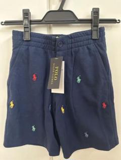 ラルフローレン　ハーフパンツ　鹿の子　刺繍　ネイビー