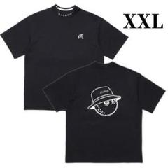 即日発送 マルボンゴルフ シャツ Malbon Golf 半袖 メンズ 黒XXL