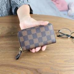 機能性抜群の大容量スマートキーケース/キーポーチ※ブラウンチェック