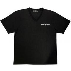DEFTBLOW VネックTシャツ フクロウヘッドロゴ&フクロウタグ 黒S