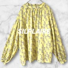 Ld410＊シルプレイラ 長袖ブラウス バックボタン シアー シースルー 総柄