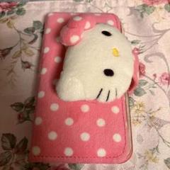 ハローキティ 手帳型ケース ピンク 水玉