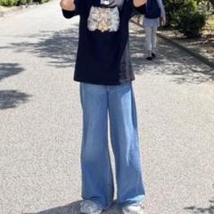 希少　Levi’s　XL FLOOD　バギー　ワイドデニム　白　革パッチ　W26 Levi's パンツ デニム ジーンズ Levi's/リーバイス ワイドデニム