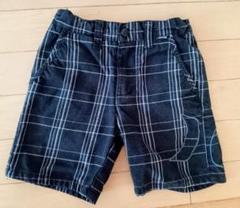 ハーレー95男の子半ズボン黒白90タータンチェックパンツHurley子供服発表会