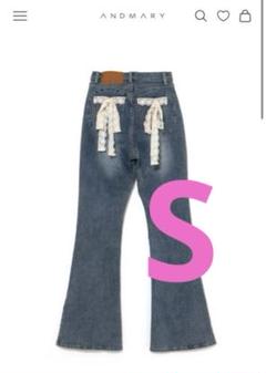andmary Lacey ribbon heart hip denim S - メルカリ