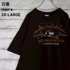 古着 アメリカ アフガニスタン紛争 Tシャツ 米軍戦車 モスグリーン 2XL