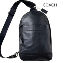 【美品】コーチ　COACH レザー　ボディバッグ　ブラック チャーム ショルダー 美品】コーチ COACH レザー ボディバッグ ブラック チャーム