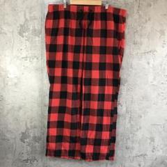 az65古着 チェックパンツ パジャマパンツ オレンジ 黒 90s Y2K