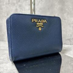 【希少✨牛革/美品】プラダ　折り財布　三角ロゴ　正規品　ブラック　コンパクト　稀 プラダ PRADA 財布 三つ折り財布 小銭入れ付き ミニ財布