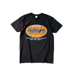 7SM5【GILDAN】ハロウィン　プリントTシャツ　黒　L 古着