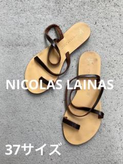NICOLAS LAINAS 完売品　レザーフラットサンダル　37サイズのサムネイル