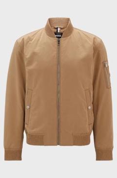 希少 48 HUGO BOSS コットン ライダースジャケット ベージュ 希少 48 HUGO BOSS コットン ライダースジャケット ベージュ