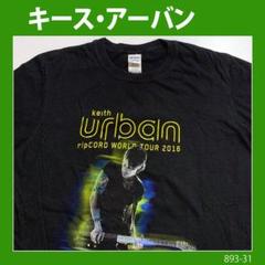 キースアーバン ツアーT 両面プリントTシャツ黒M◆半袖柄古着ヴィンテージバンド