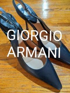 値下げGIORGIO ARMANI 紺パンプス美品