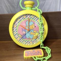 非売品レア！プーさん ジャンボ懐中時計型掛け時計　イエロー