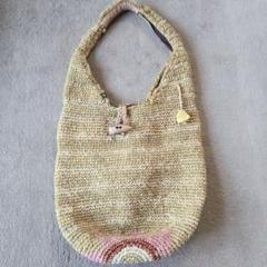 ベージュ 編み物 グラニーバッグ